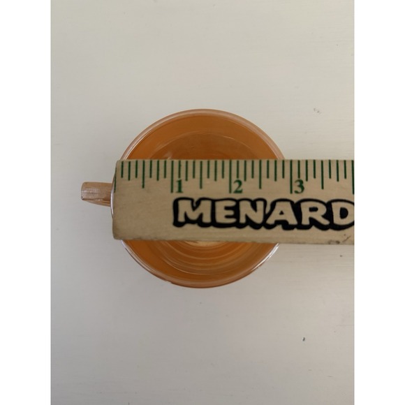 Vintage Fire King Peach Lustre Laurel Leaf Sugar Bowl - Picture 8 of 8